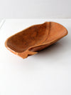 vintage hand carved wood bowl