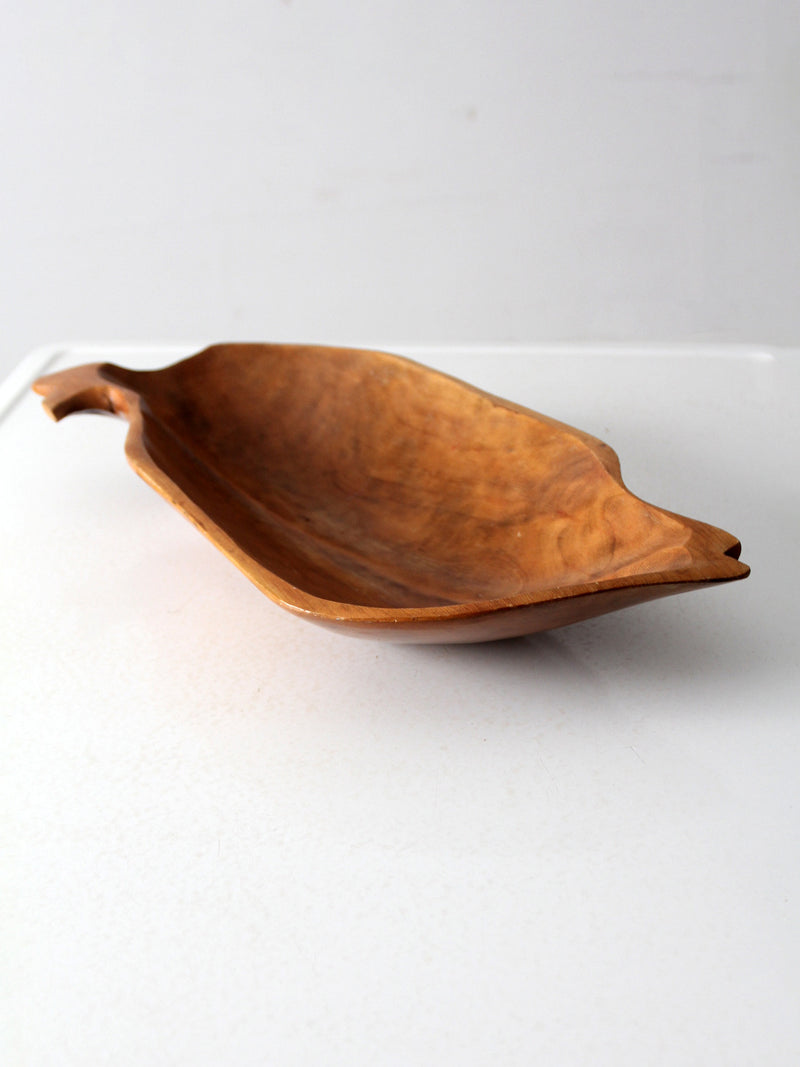 vintage hand carved wood bowl