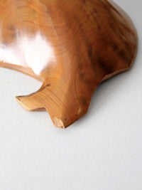 vintage hand carved wood bowl