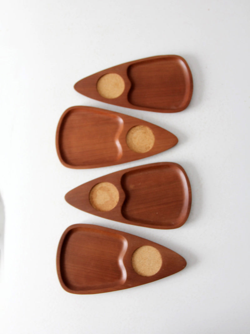 mcm Sere Wood snack trays set of 4