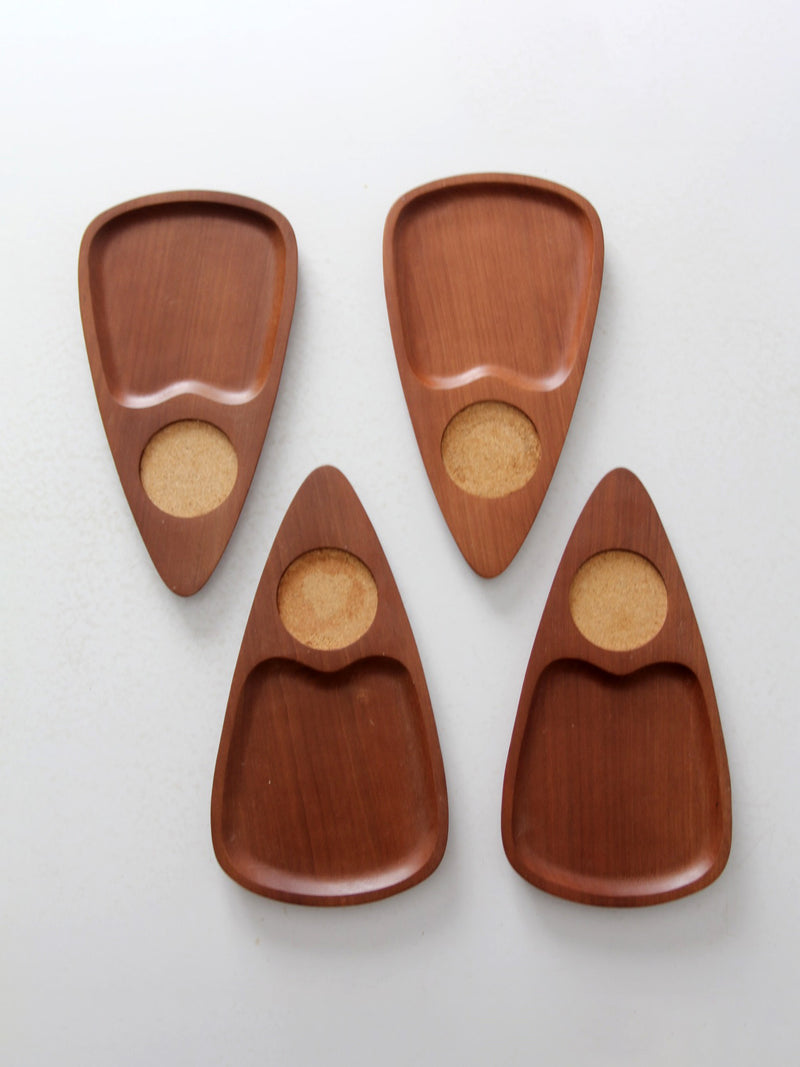 mcm Sere Wood snack trays set of 4