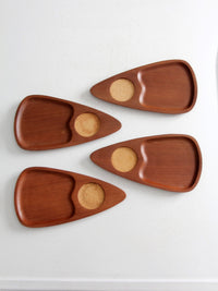 mcm Sere Wood snack trays set of 4