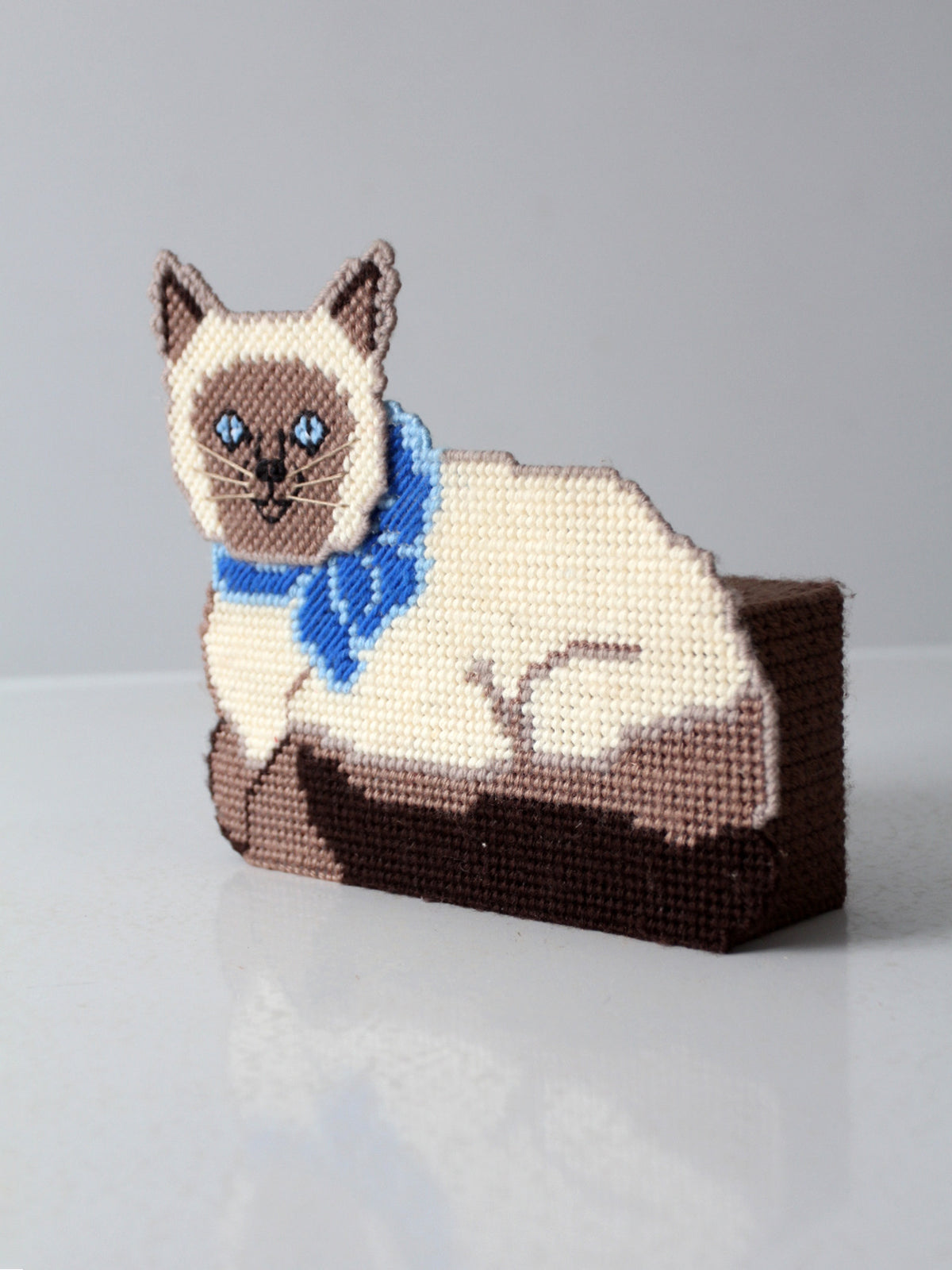 vintage needlepoint cat doorstop