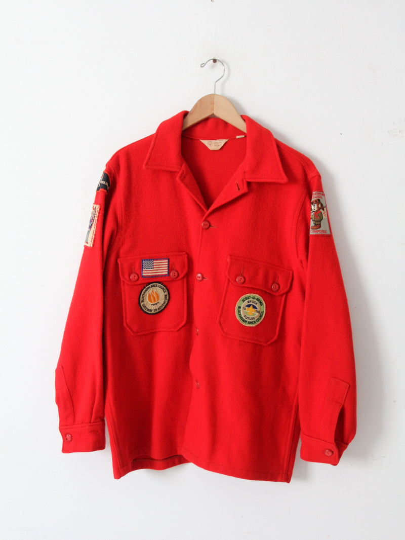 vintage 70s wool Boy Scout shirt with patches