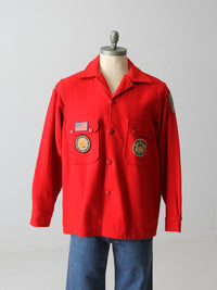 vintage 70s wool Boy Scout shirt with patches