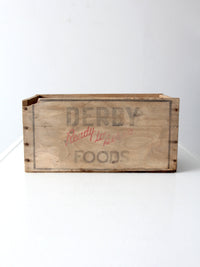 vintage Derby Foods wood crate