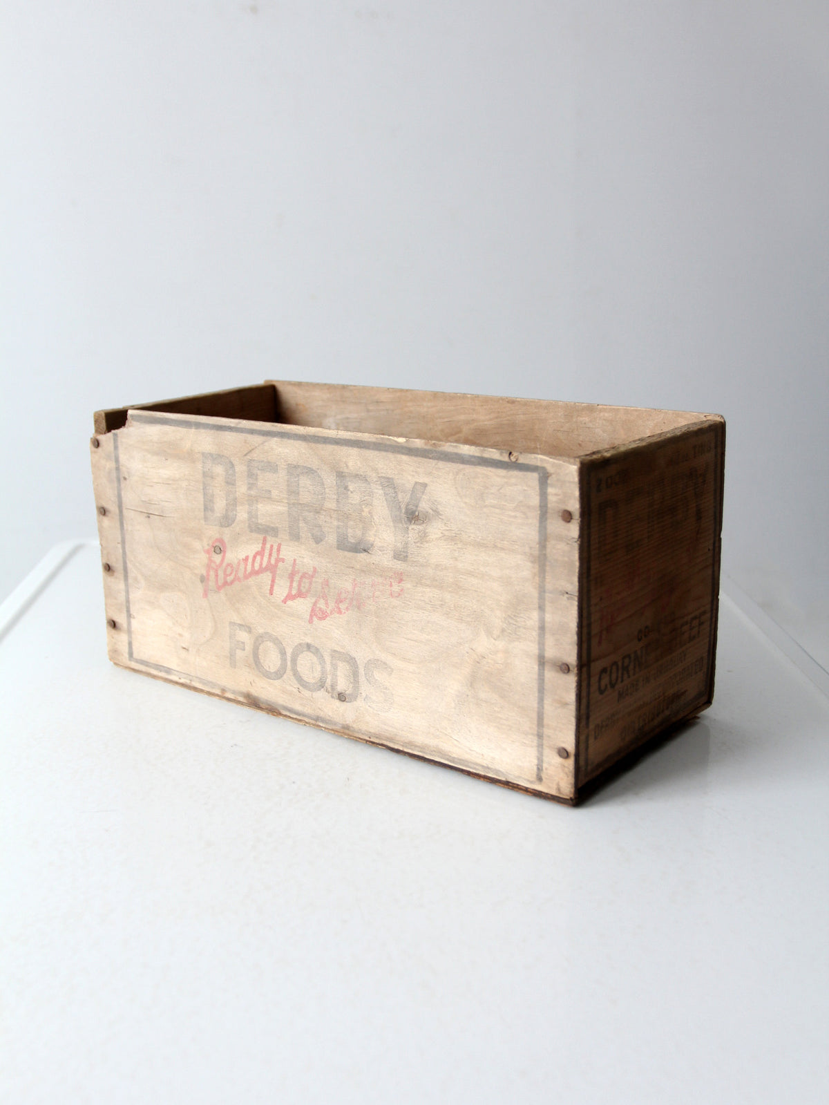 vintage Derby Foods wood crate