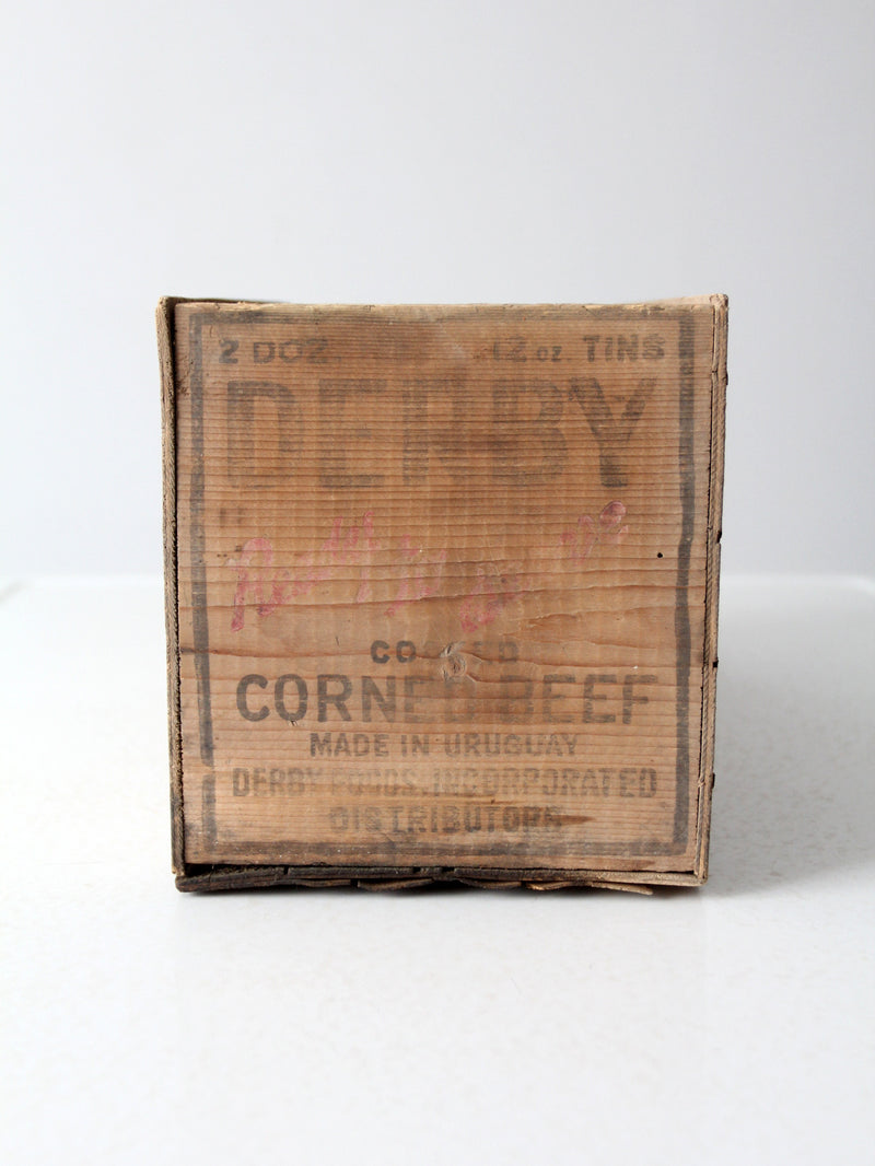 vintage Derby Foods wood crate