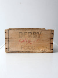 vintage Derby Foods wood crate