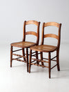 antique cane seat dining chairs pair