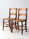 antique cane seat dining chairs pair