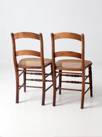 antique cane seat dining chairs pair