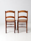 antique cane seat dining chairs pair