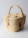 vintage woven basket with double lid