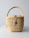 vintage woven basket with double lid