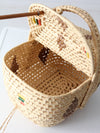 vintage woven basket with double lid