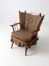 mid century maple wing back spring rocking chair