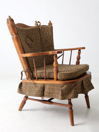 mid century maple wing back spring rocking chair