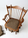 mid century maple wing back spring rocking chair