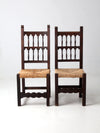 antique rush seat chairs pair