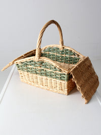 vintage wicker picnic basket