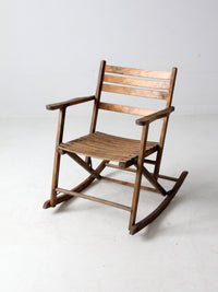 vintage slat wood folding rocker