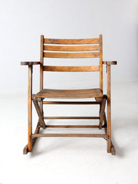 vintage slat wood folding rocker