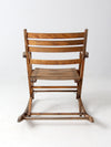 vintage slat wood folding rocker