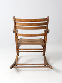 vintage slat wood folding rocker