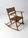 vintage slat wood folding rocker