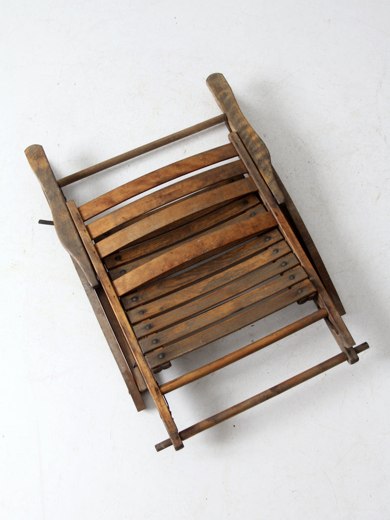 vintage slat wood folding rocker