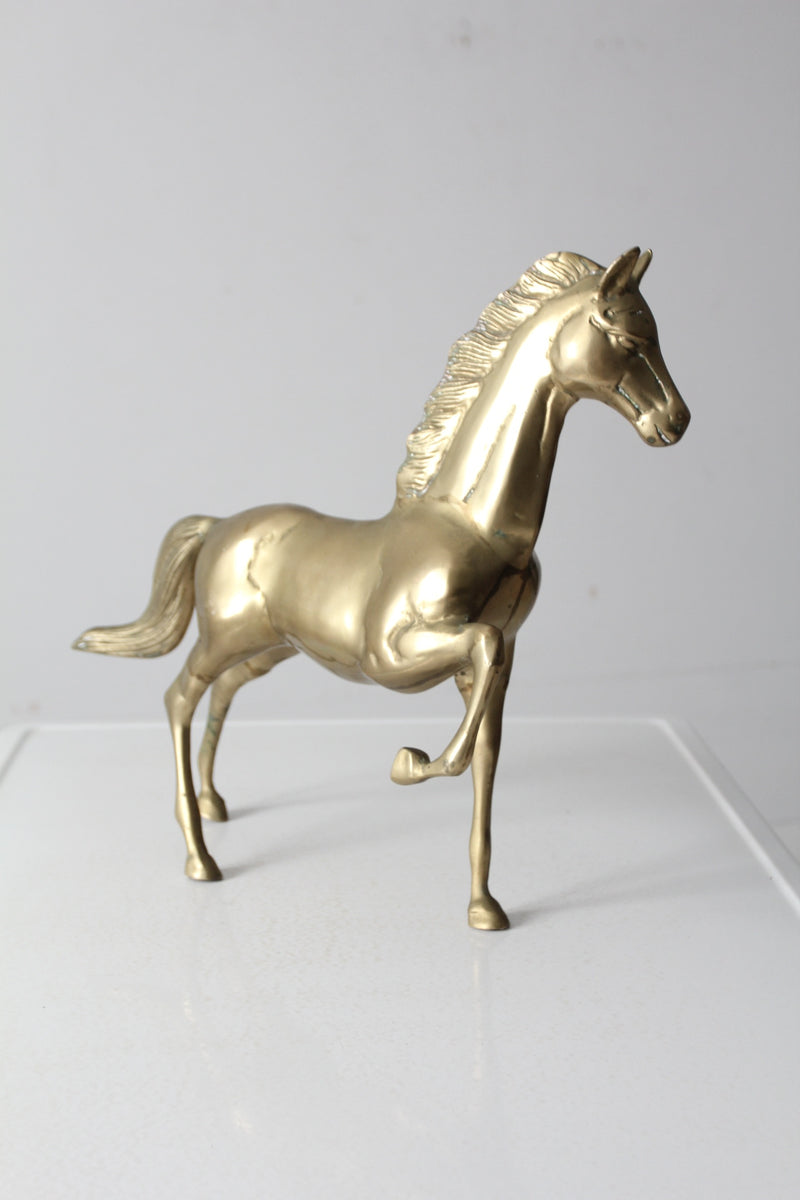 mid century brass horse figure