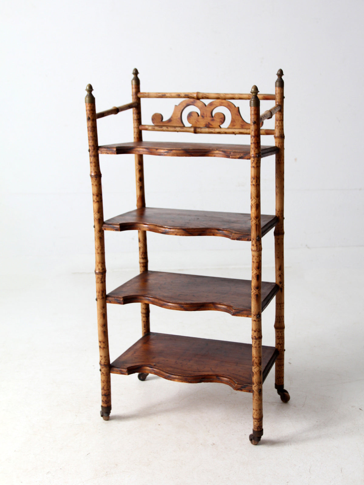 antique bamboo etagere shelf