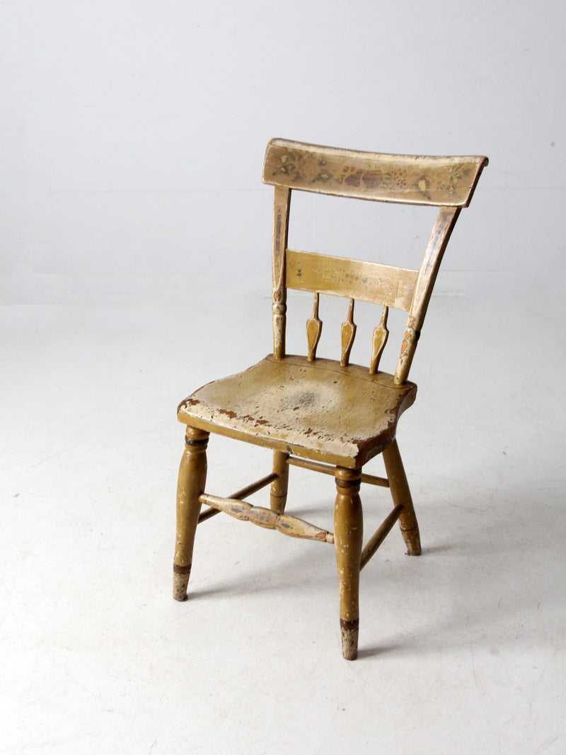 antique hand painted primitive side chair