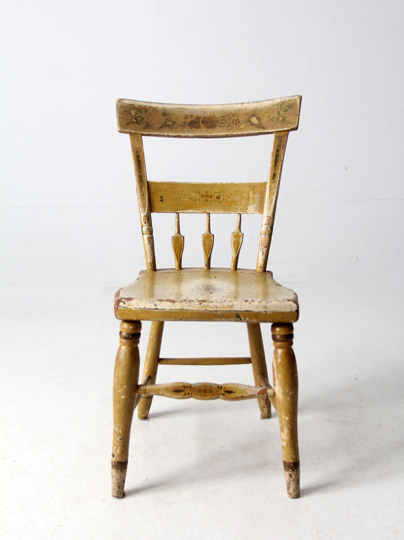 antique hand painted primitive side chair