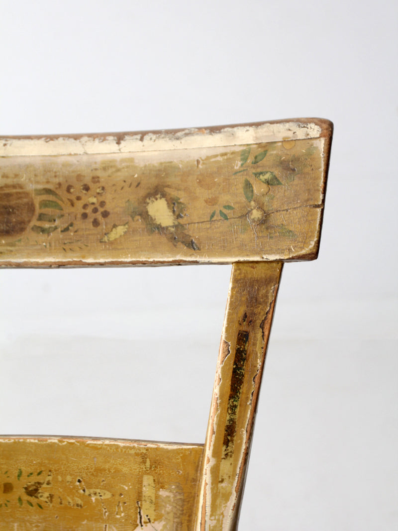 antique hand painted primitive side chair