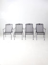 set of 4 mid century wrought iron patio chairs