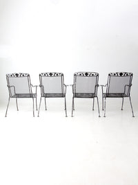 set of 4 mid century wrought iron patio chairs