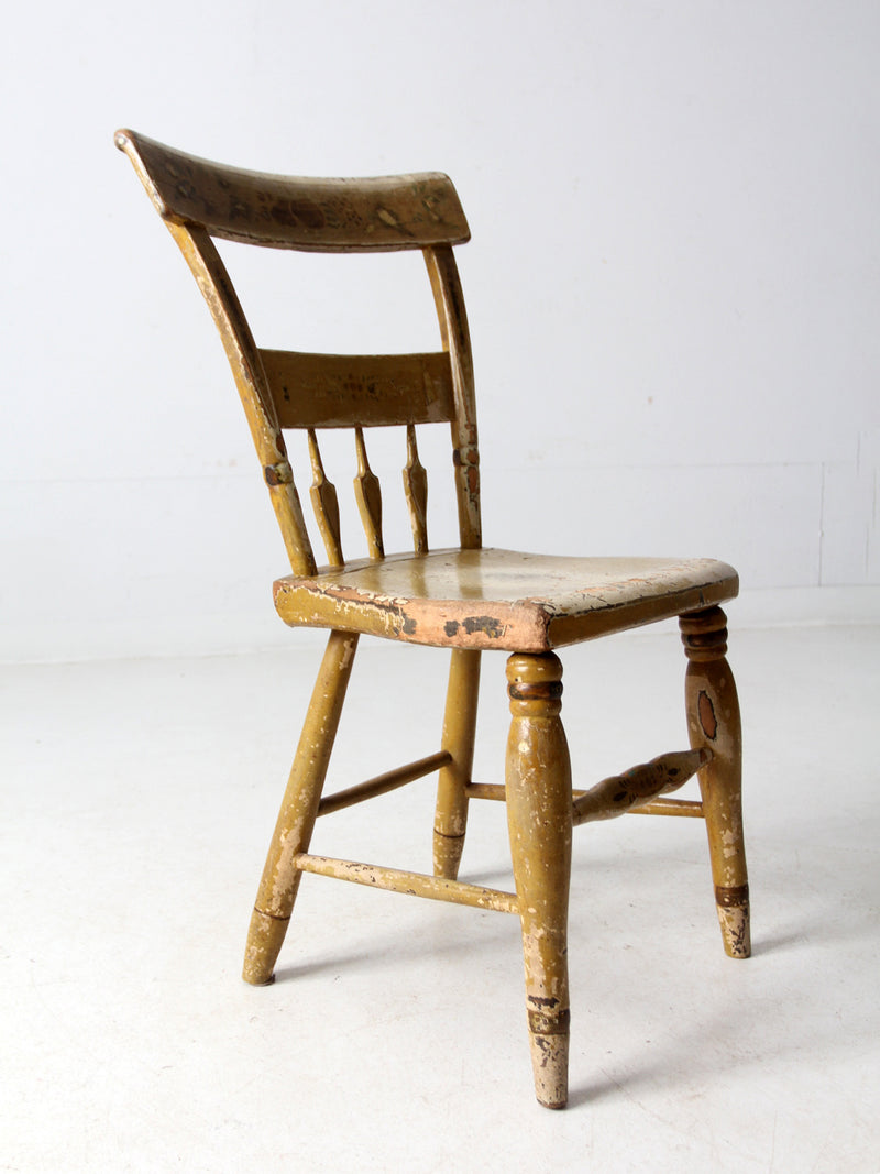 antique hand painted primitive side chair