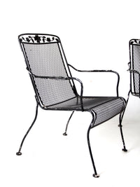 set of 4 mid century wrought iron patio chairs