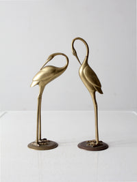 mid century brass cranes pair