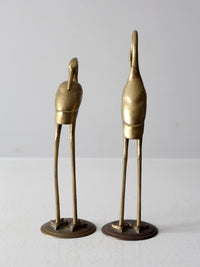 mid century brass cranes pair