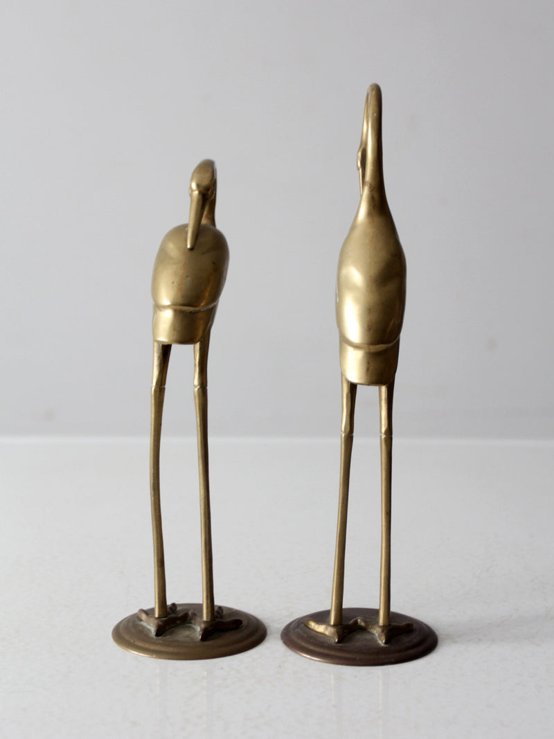 mid century brass cranes pair