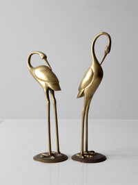 mid century brass cranes pair