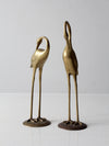 mid century brass cranes pair