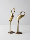 mid century brass cranes pair