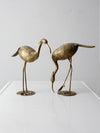 mid century brass heron figurines pair