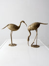 mid century brass heron figurines pair