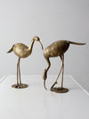 mid century brass heron figurines pair