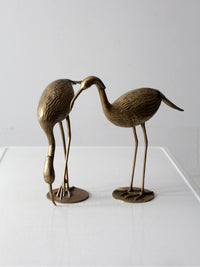 mid century brass heron figurines pair